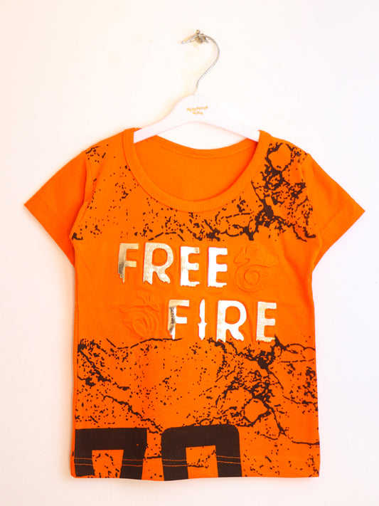 TB01 Boy T-Shirt 3 Yrs - 8 Yrs Free Fire Orange