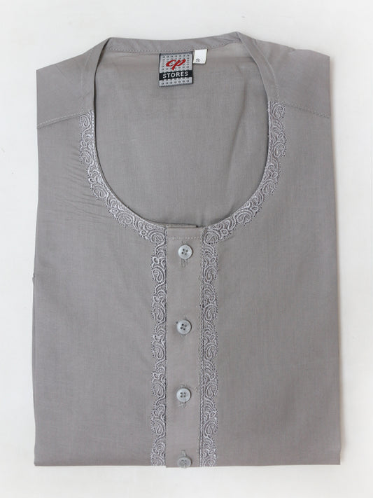 AM 100% Premium Cotton Kurta Magsi for Men Grey