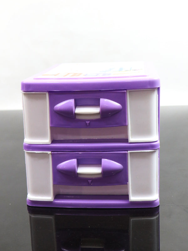 Plastic 2 Layer Drawers Storage Box Multicolor