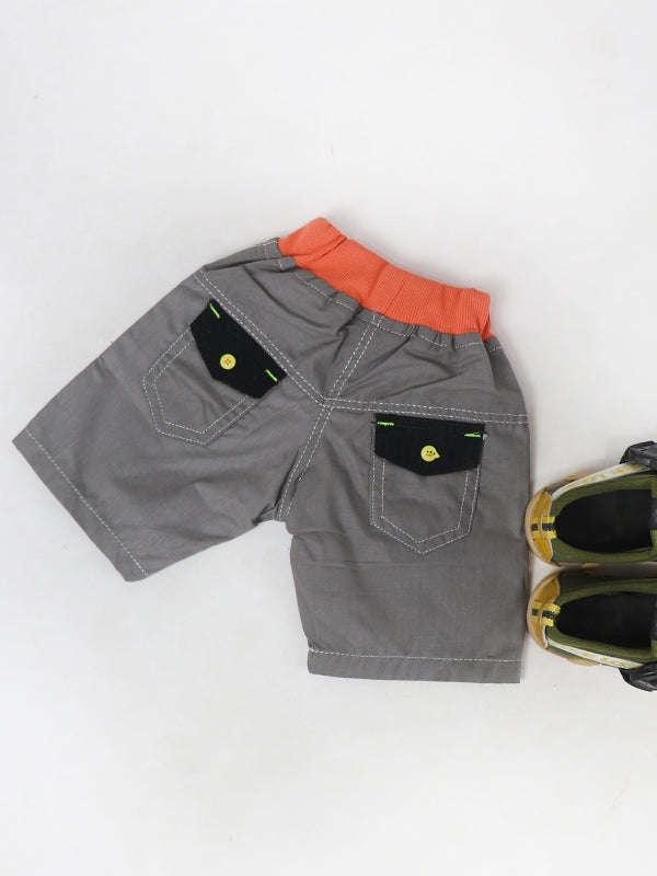 BCS05 BL Boys Cotton Short 1.5Yrs - 4Yrs Grey