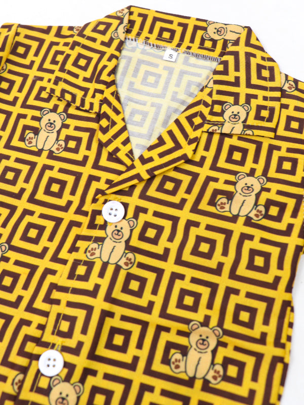 BS59 M Kids Suit 1Yrs - 4Yrs Printed Bear Yellow