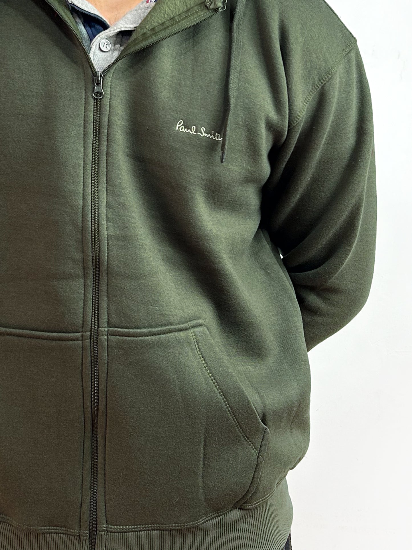 Dark Green Zipper Hoodie For Men MG MH21