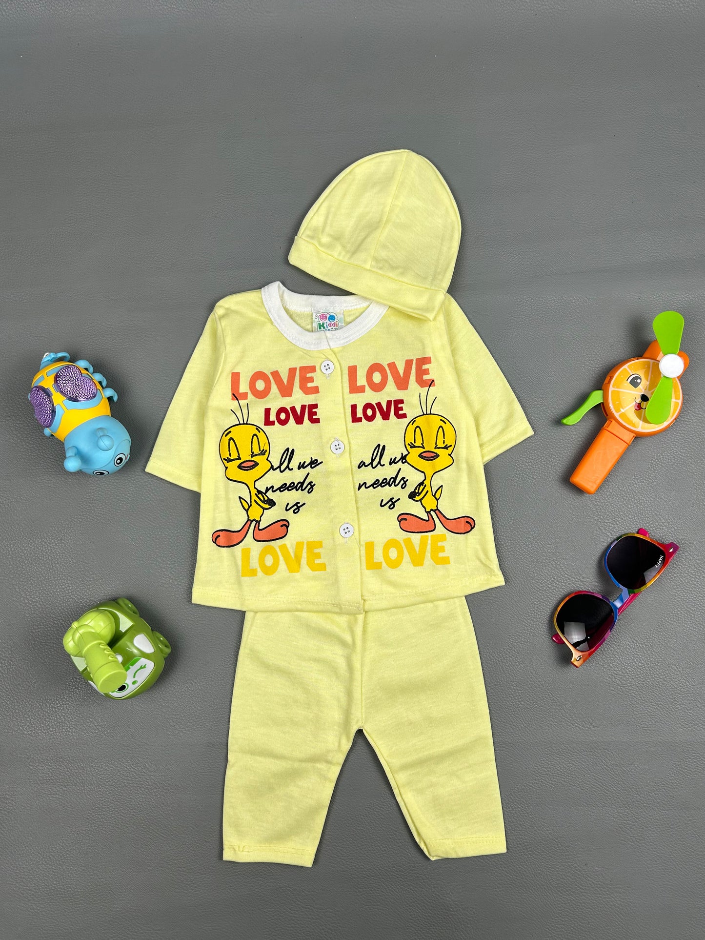 0Mth - 3Mth Love Light Yellow Baby Suit For Newborn NBS301