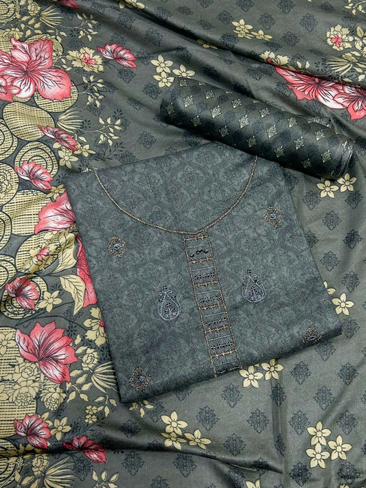 3Pcs Unstitched Digital Lawn Suit For Women WU228