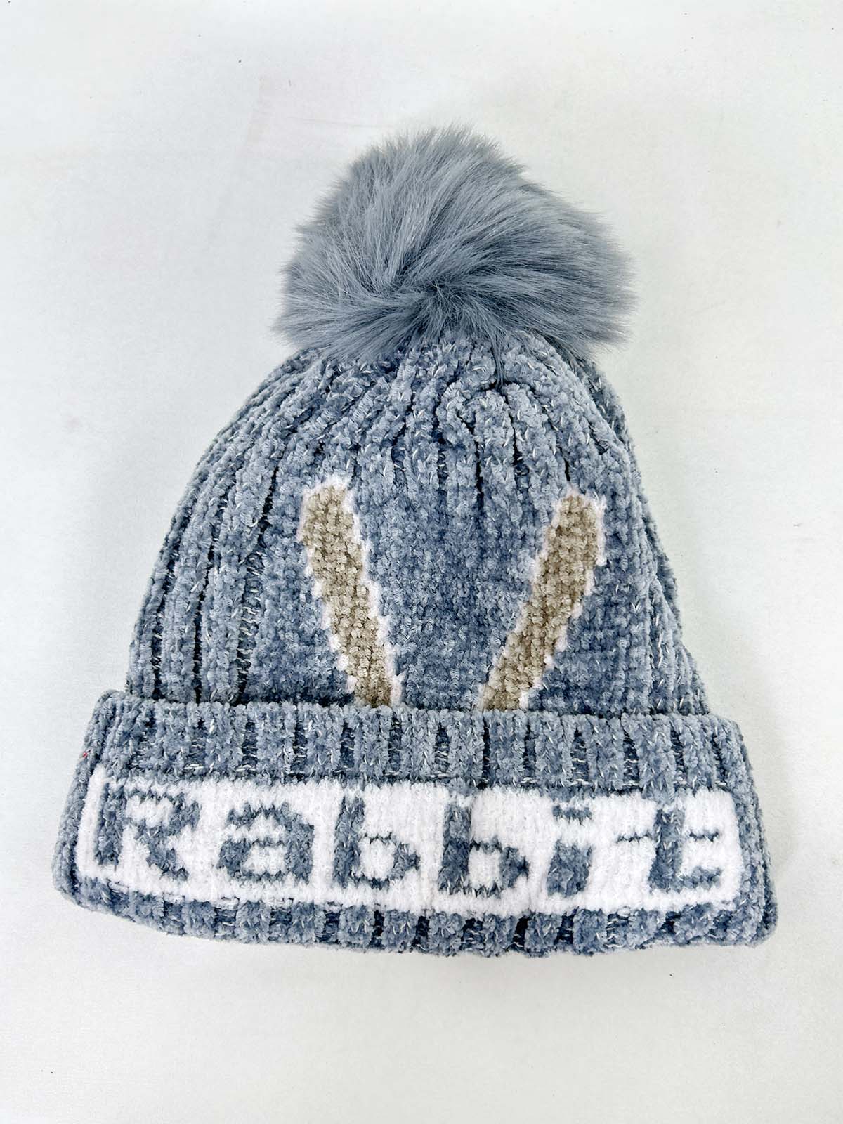 Rabbit Grey Beanie Winter Cap For Kids BWC46