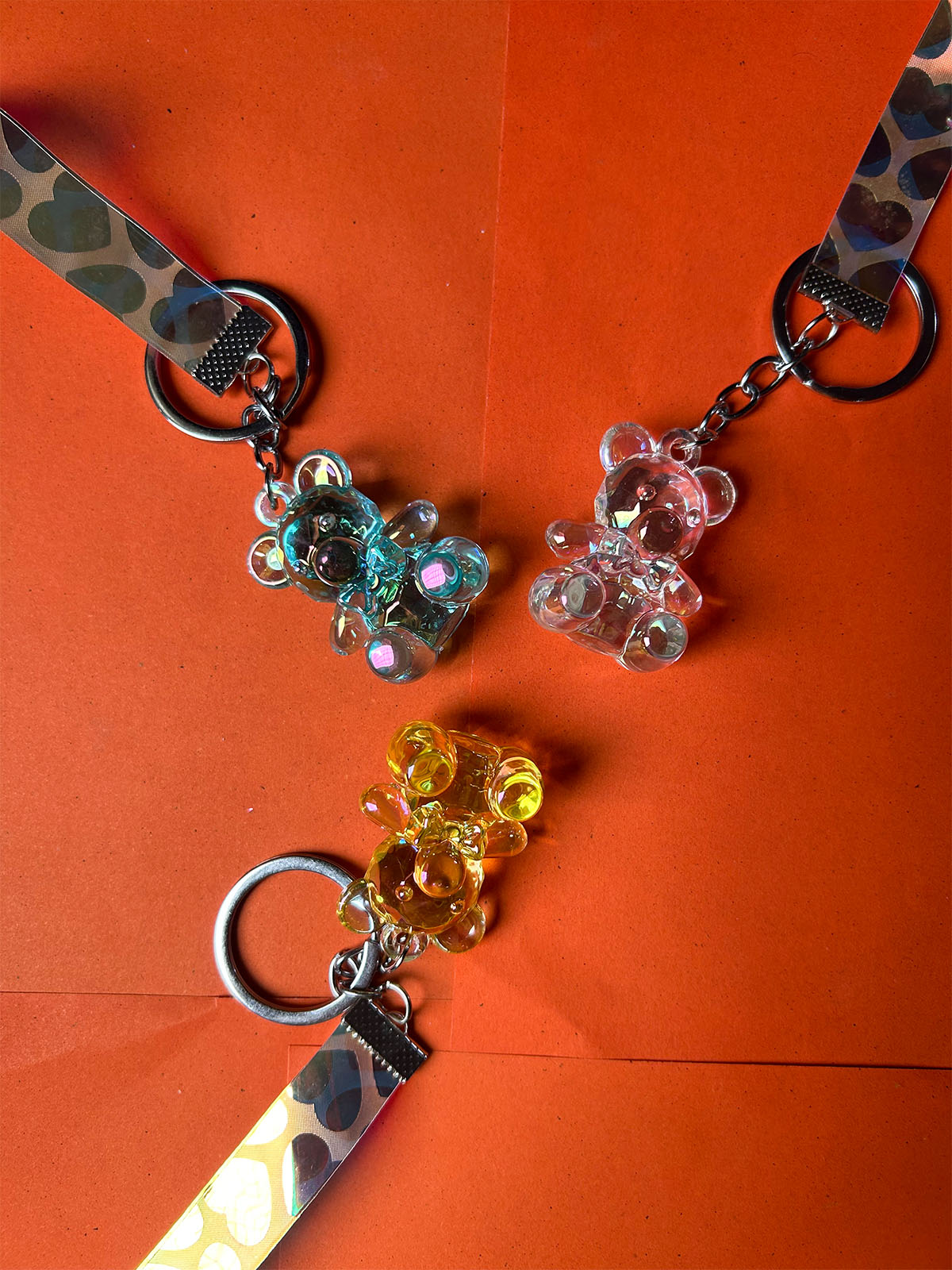 KC48 Pack of 3 Bear Key Chain Multicolor