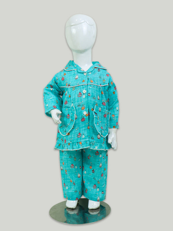 NG Kids Cotton Night Suit 1Yr - 5Yrs 04 Green