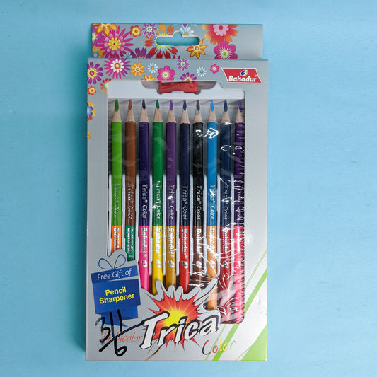 Pack Of 12 Trica Colour Pencils