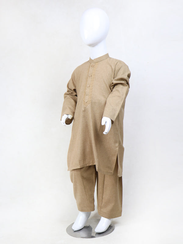 BKS12 Boys Kameez Shalwar Suit 5Yrs - 14Yrs 07 Light Brown