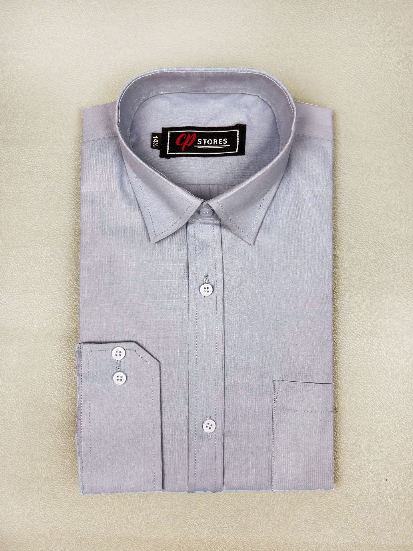 Plain Light Purple Formal Dress Shirt For Men MFS169