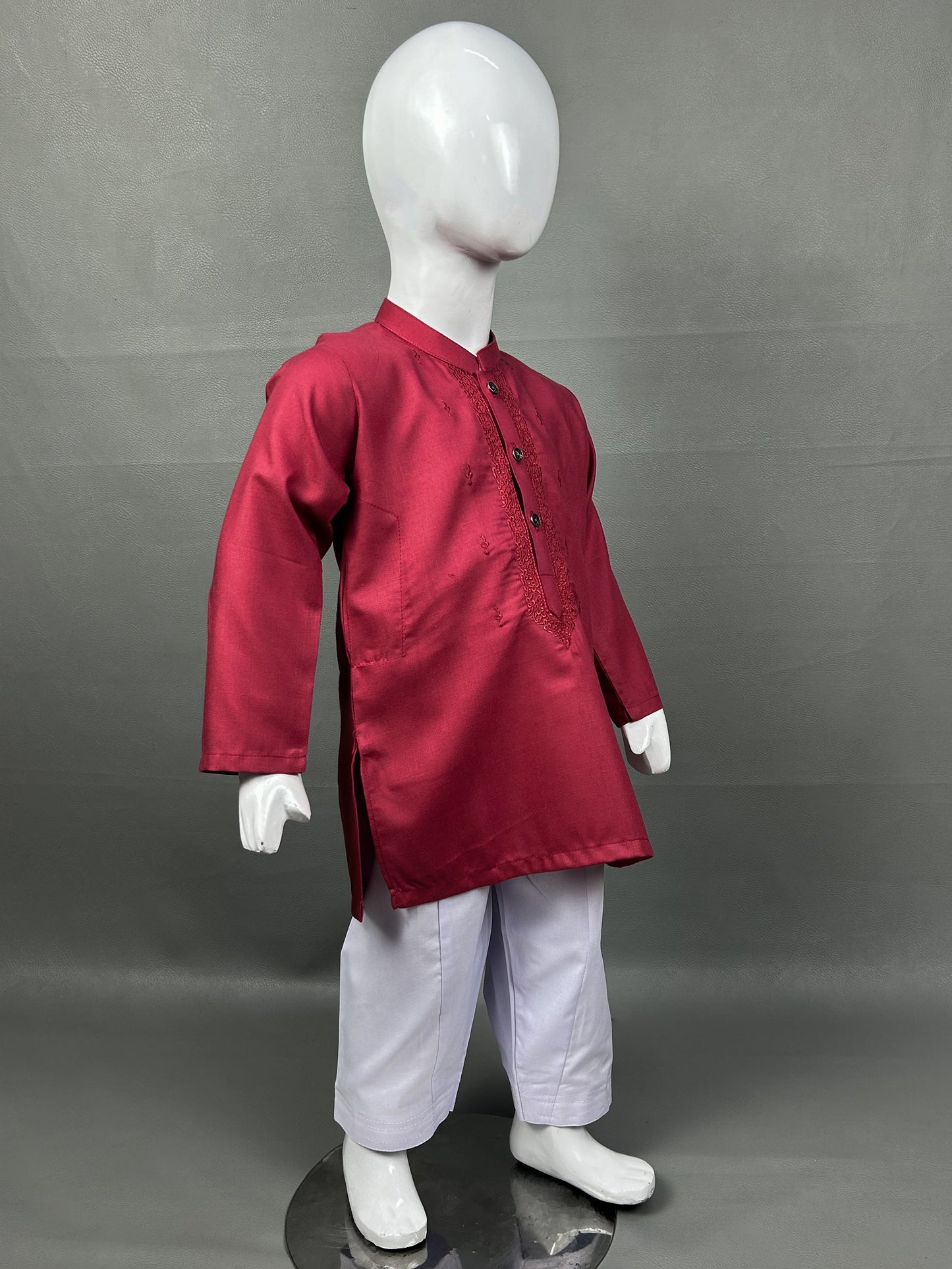 2Yrs - 14Yrs 720 Red Kameez Shalwar Suit For Boys AM BKS123