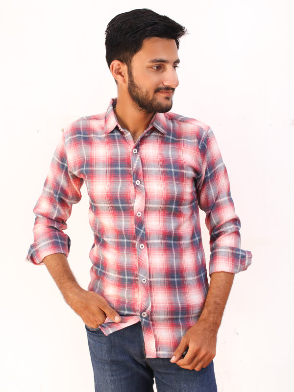 Red Checks Casual Shirt For Men AZ MCS24