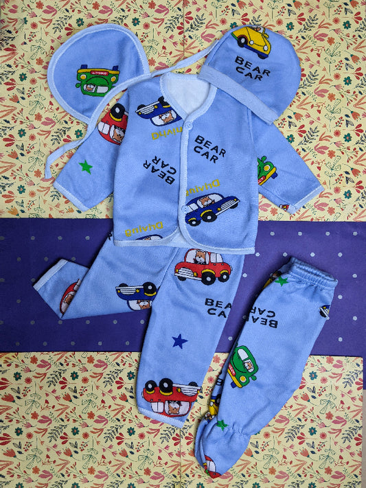 0Mth - 4Mth Blue 5Pcs Fleece Suit For Newborn BG NBGS65