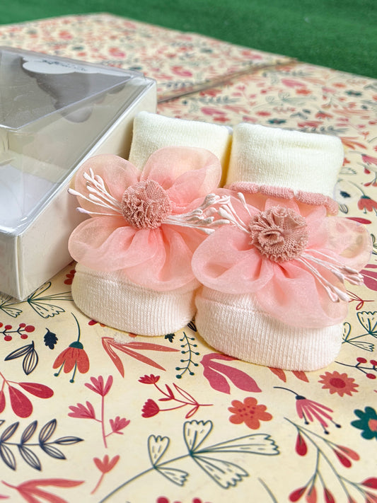 Floral Booties For Newborn NB16