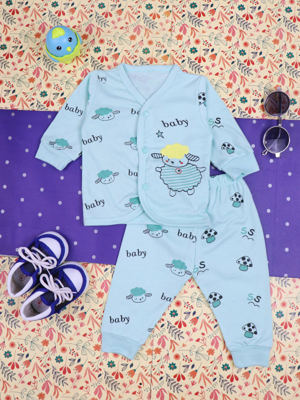 0Mth - 9Mth Baby Light Cyan Baba Suit For Newborns BG NBS71