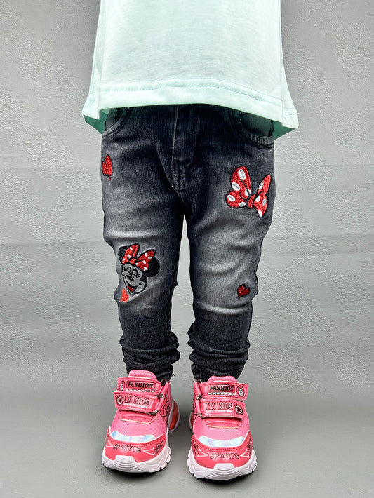 3Yrs - 13Yrs Black Stretchable Denim Jeans For Girls GJ11