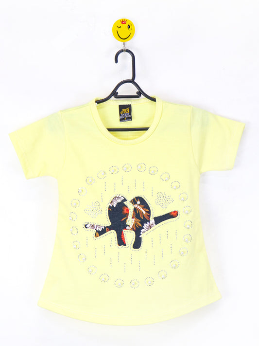 TB Girls T-Shirt 2.5 Yrs - 7 Yrs Sparrow Duo Light Yellow