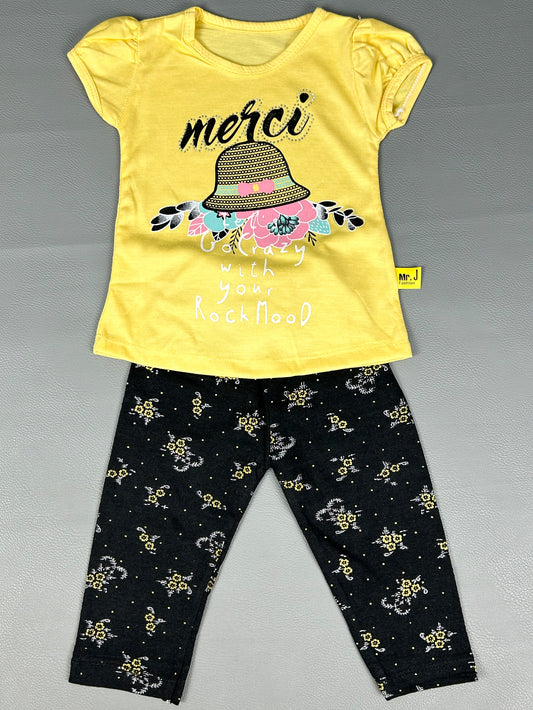 1Yr - 4Yrs Merci Light Yellow Suit For Girls RZ GS164
