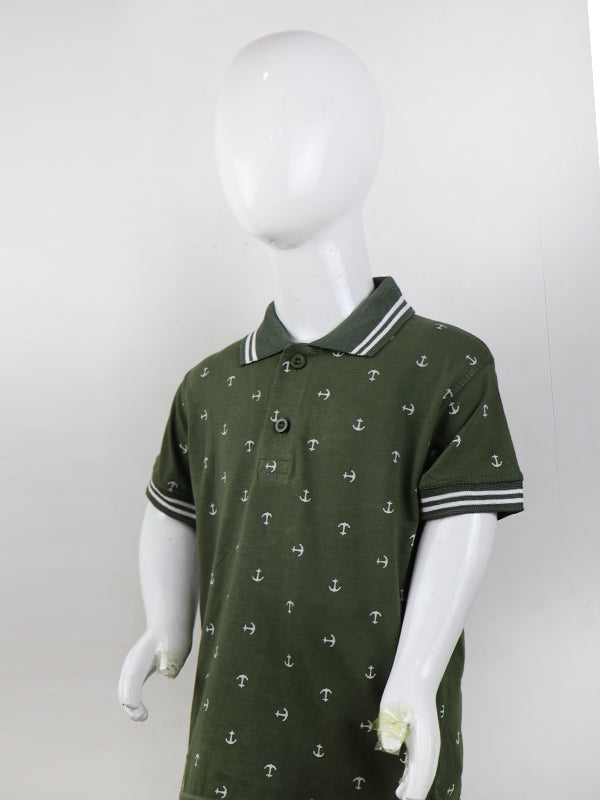 BTS01 MM Boys Polo T-Shirt 2.5Yrs - 8Yrs Anchor Green