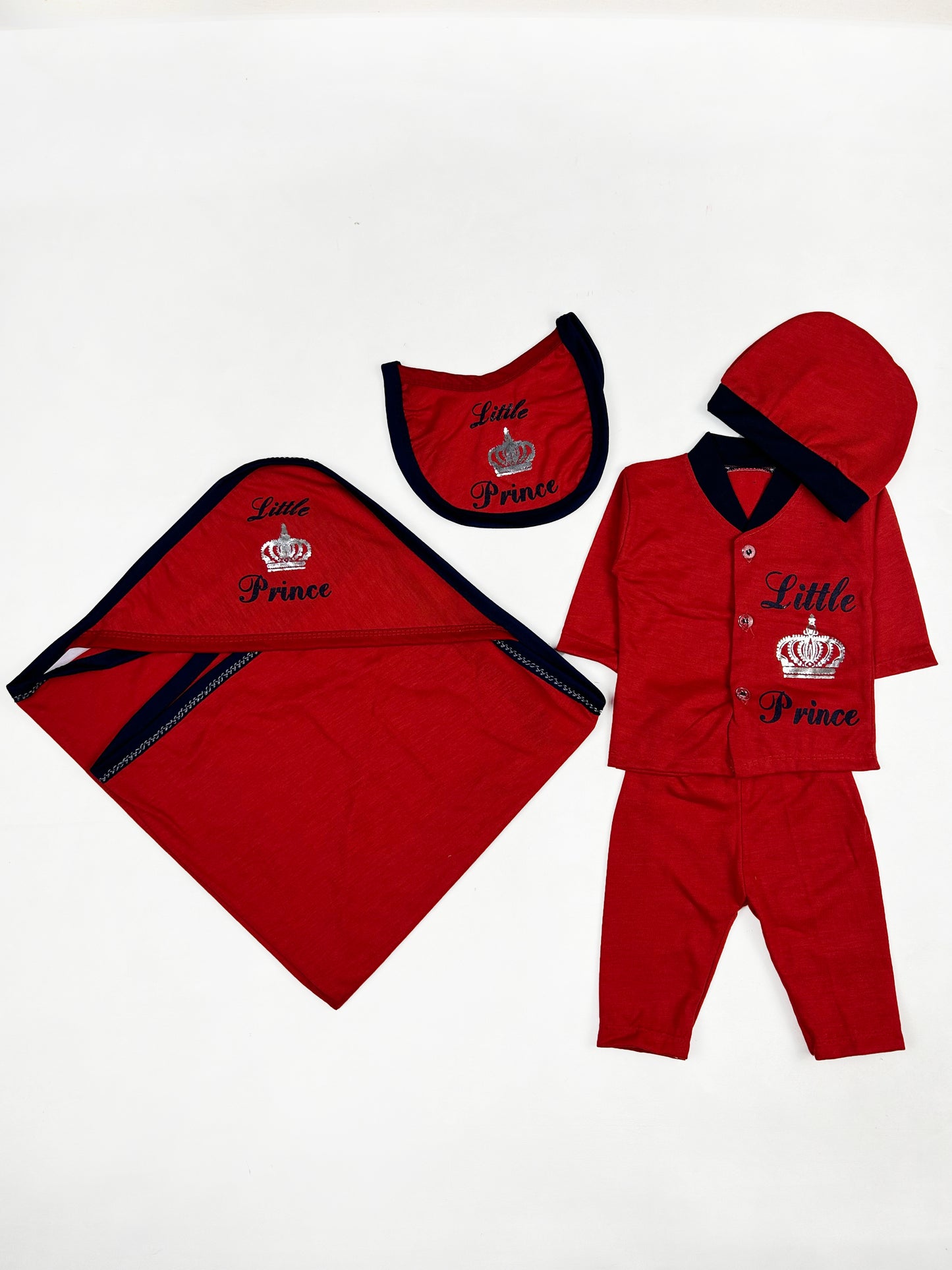 0Mth - 3Mth Prince Red 5Pcs Gift Set For Newborn NBGS136