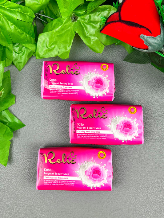 Pack of 3 Relic Rose Fragrant Beauty Soap