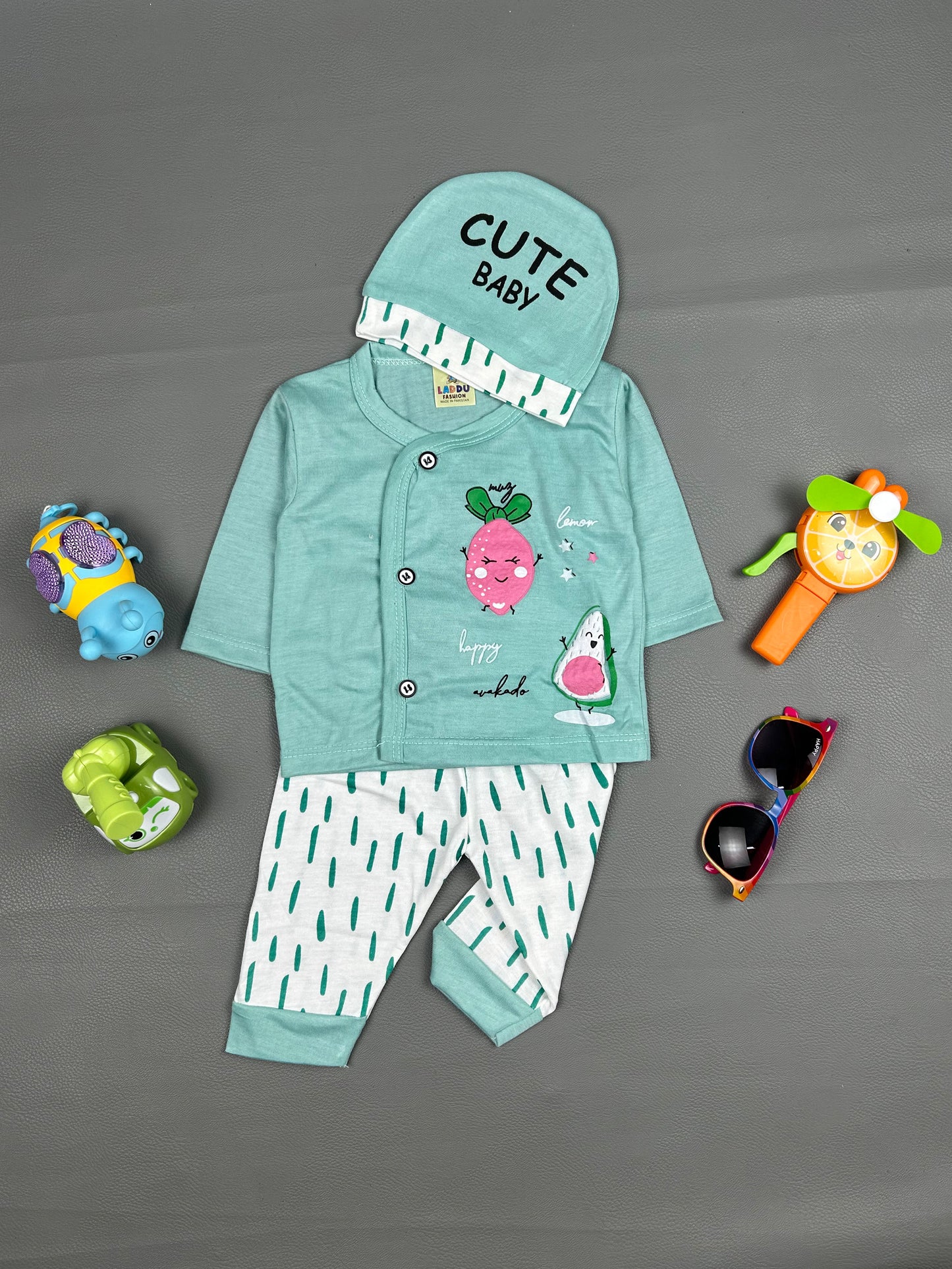 0Mth - 3Mth Cute Sea Green Baby Suit For Newborn NBS305