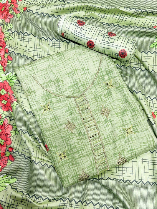 3Pcs Unstitched Digital Lawn Suit For Women WU234