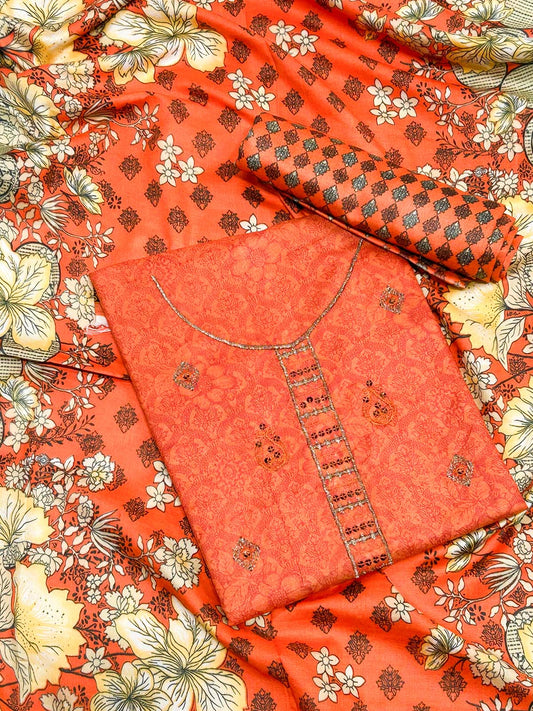 3Pcs Unstitched Digital Lawn Suit For Women WU235