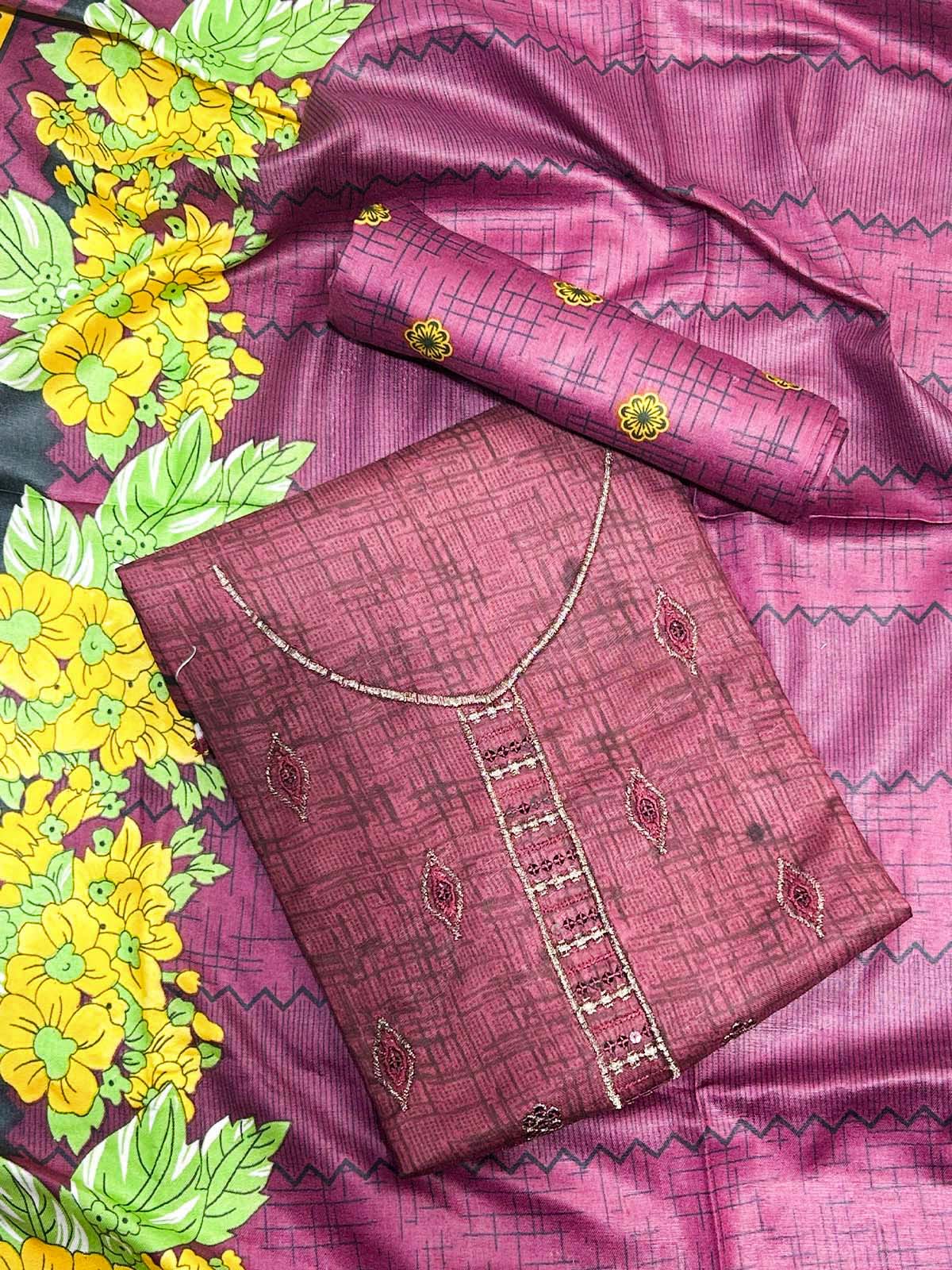3Pcs Unstitched Digital Lawn Suit For Women WU236