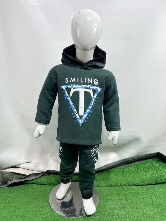 2Yr - 5Yrs Fleece T Green Suit For Kids SH BS553