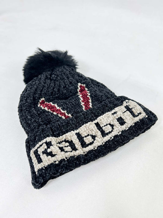 Rabbit Black Beanie Winter Cap For Kids BWC47