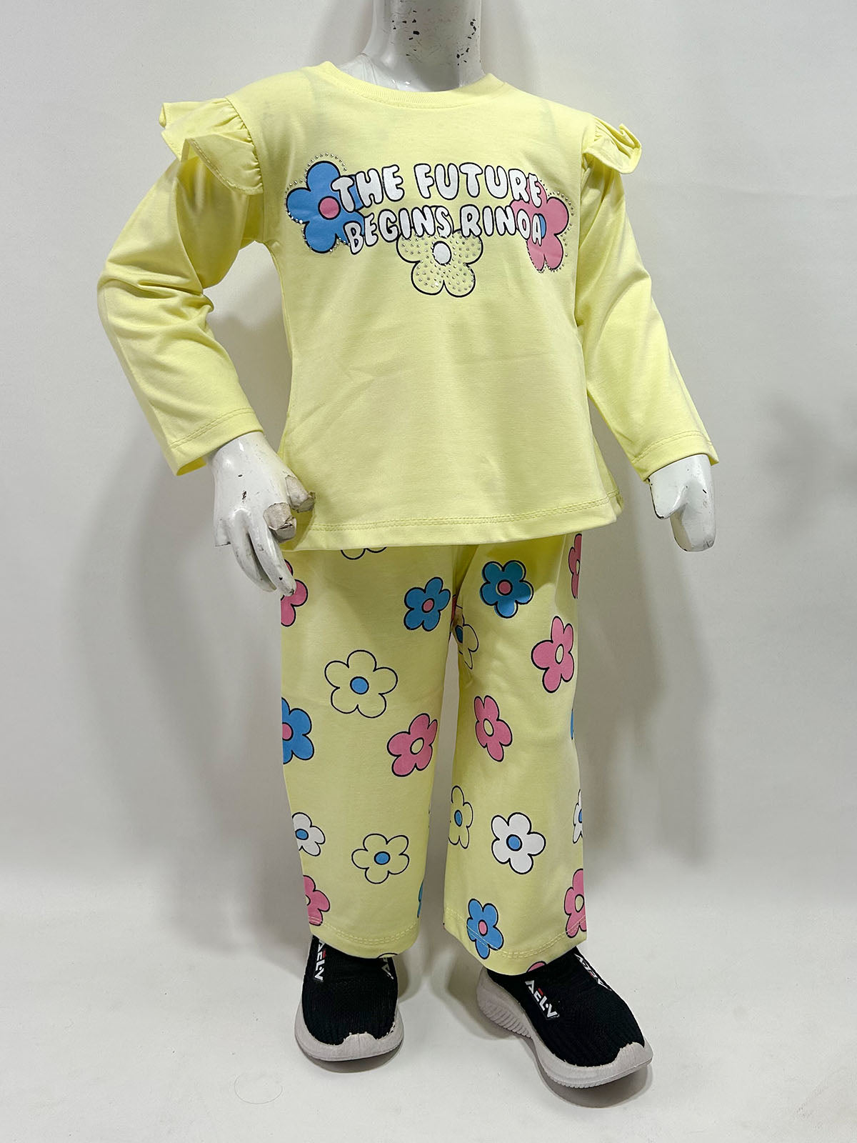 1Yr - 4Yrs Yellow Flower Suit For Girls GS586
