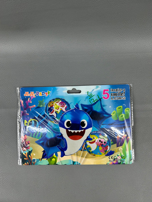 Pack Of 5Pcs Blue Baby Shark Theme Party Balloons Set BP54