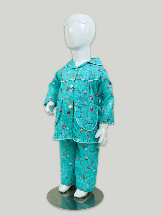 NG Kids Cotton Night Suit 1Yr - 5Yrs 04 Green