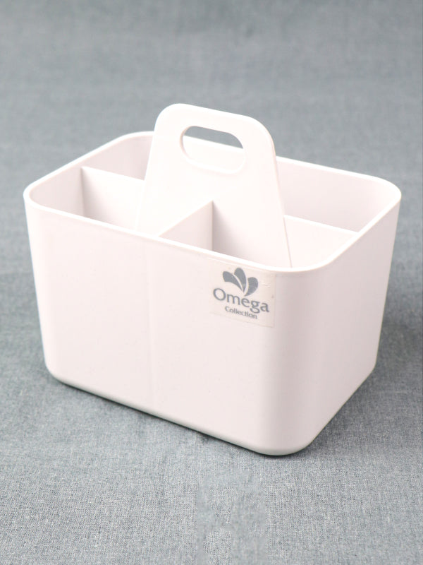 3 Compartments Light Grey Portable Storage Box