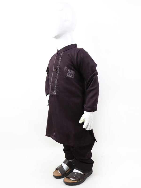 BKS23 IQ Boys Shalwar Kameez Suit 2Yrs - 14Yrs Dark Maroon