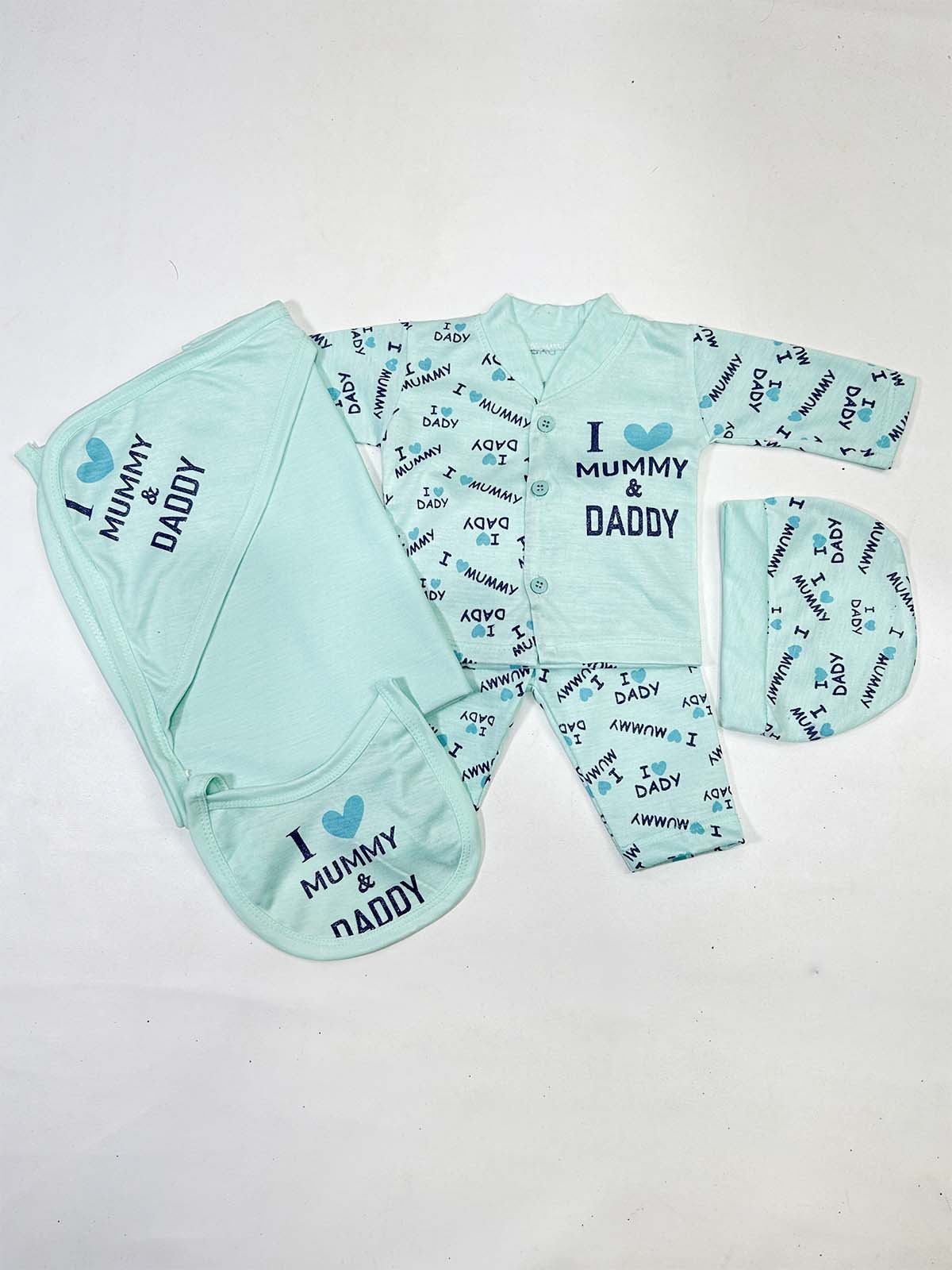 0Mth - 3Mth Green 5Pcs Gift Set For Newborn HG NBGS254