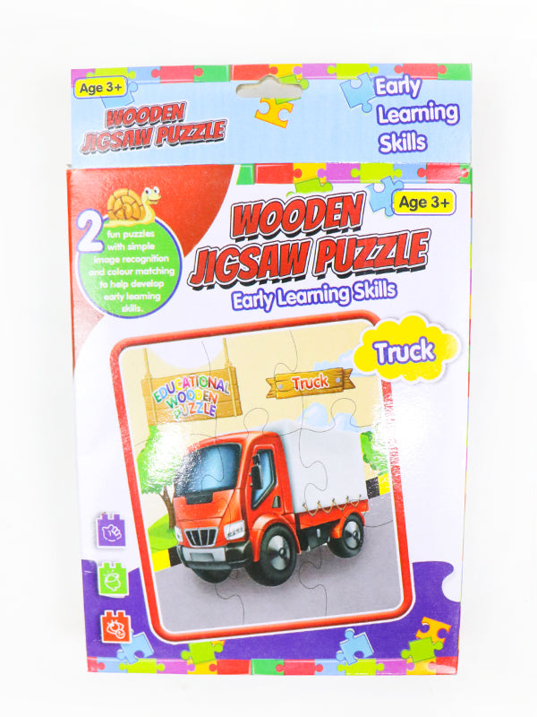 2 in 1 Wooden Jigsaw Puzzle Truck + Parrot