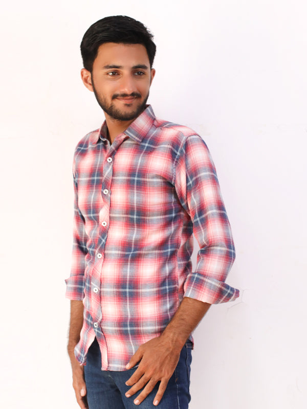 Red Checks Casual Shirt For Men AZ MCS24