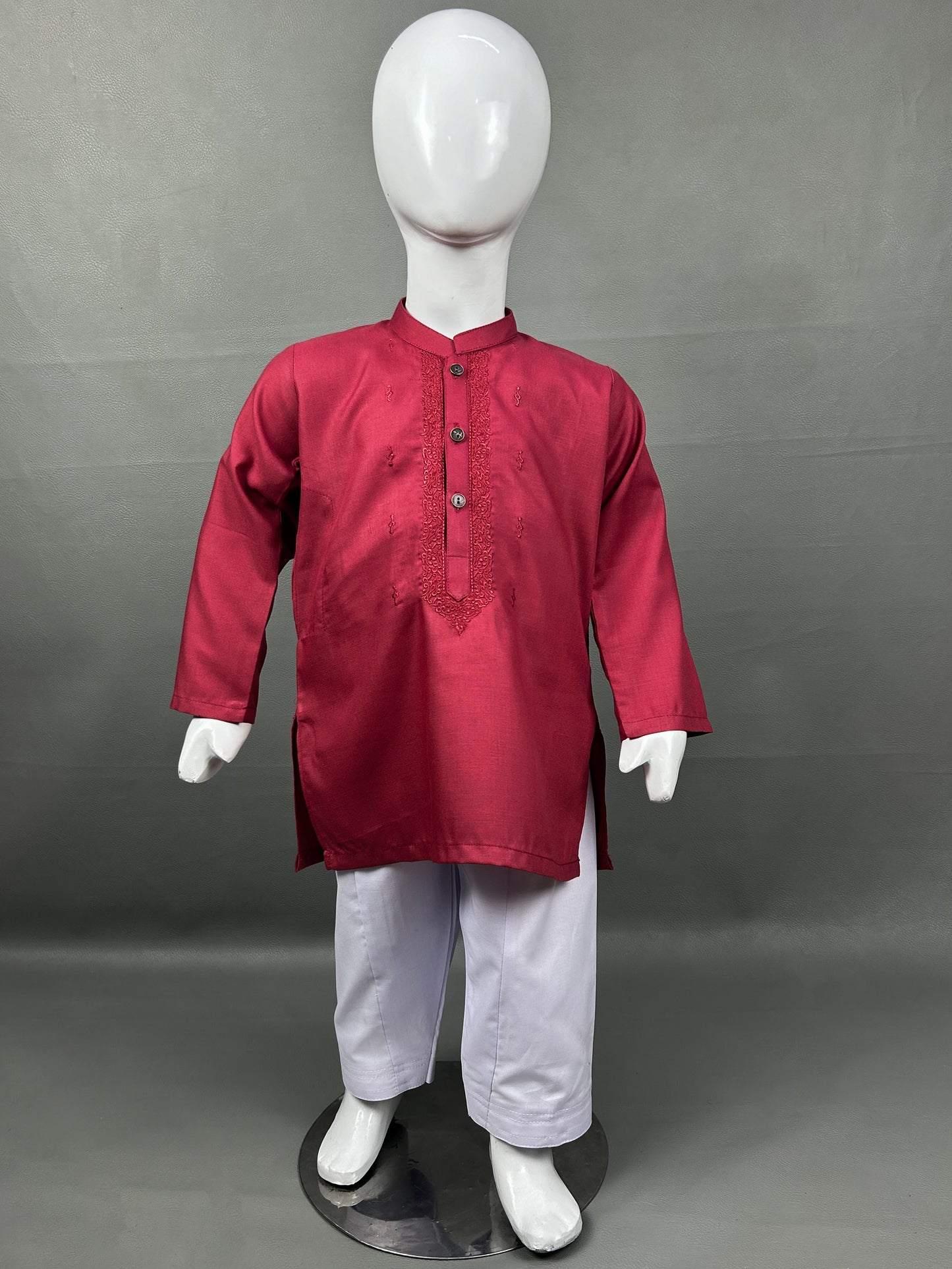 2Yrs - 14Yrs 720 Red Kameez Shalwar Suit For Boys AM BKS123