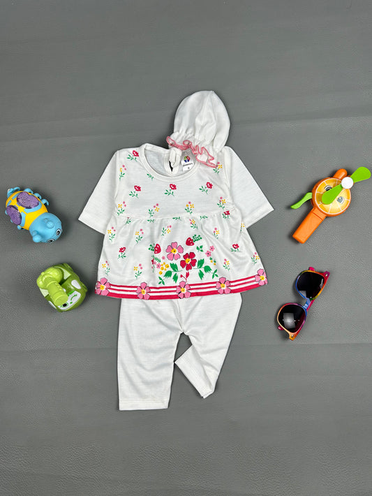 0Mth - 3Mth Flowers Pink Baby Suit For Newborn NBS308