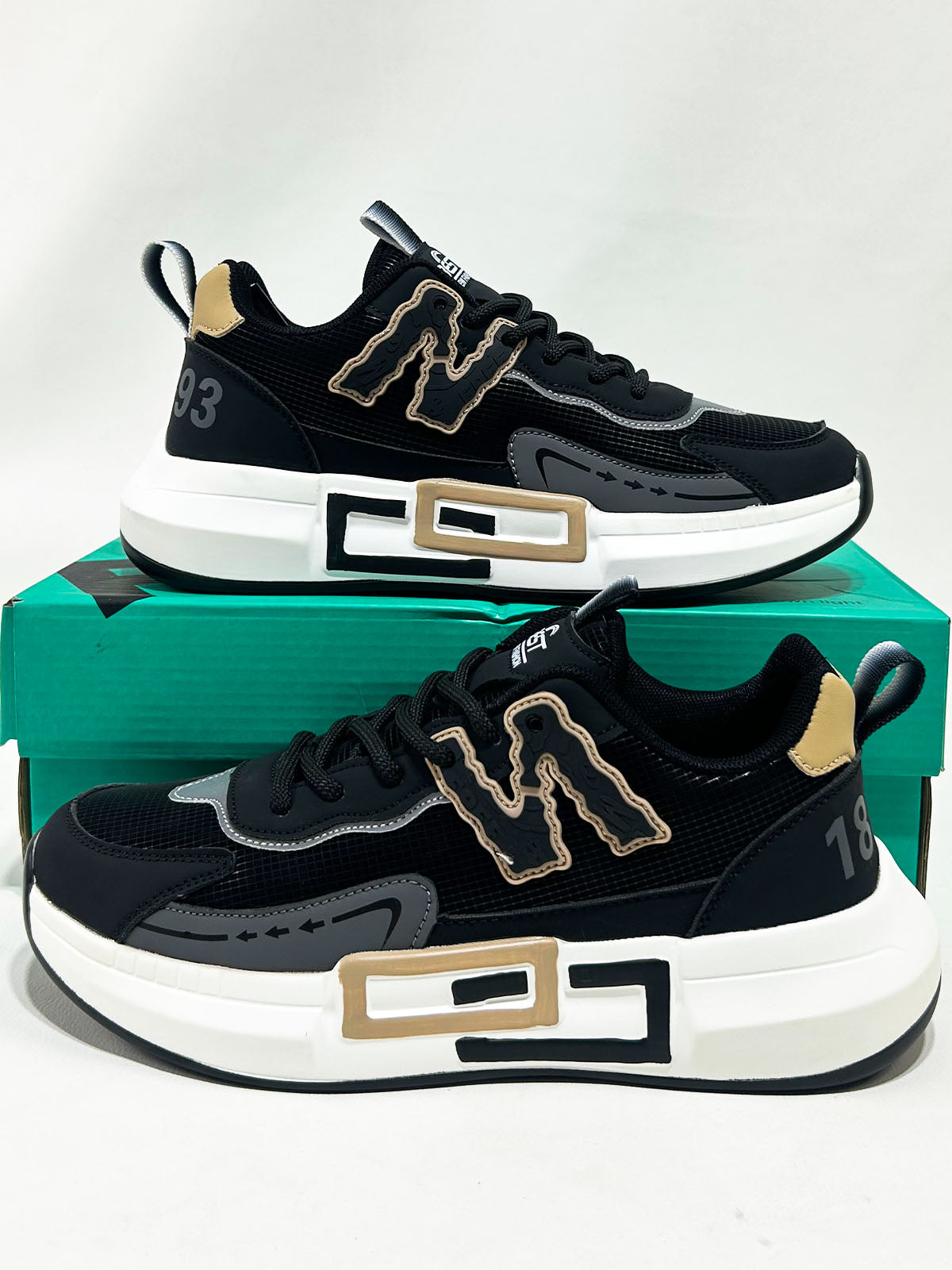 N Black Imported Casual Sneakers For Men MJS243