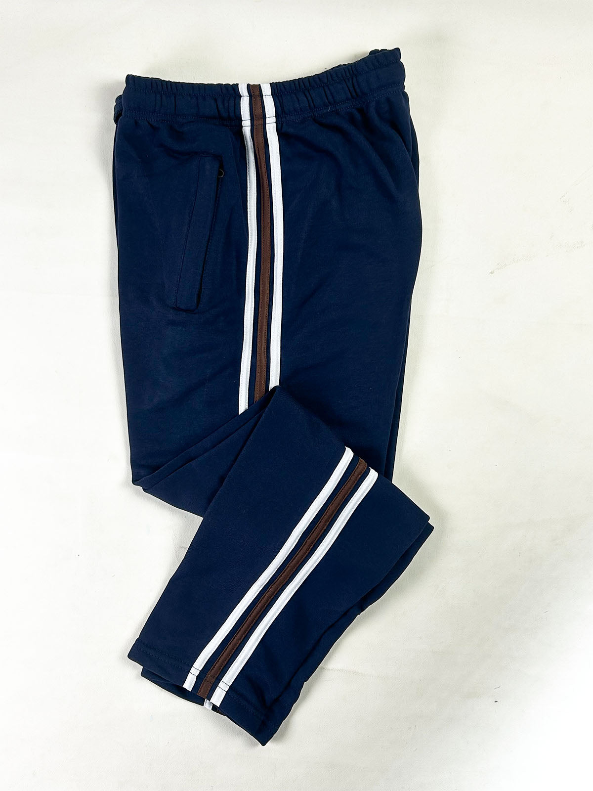 Navy Blue Side Stripe Casual Trouser for Men MT245