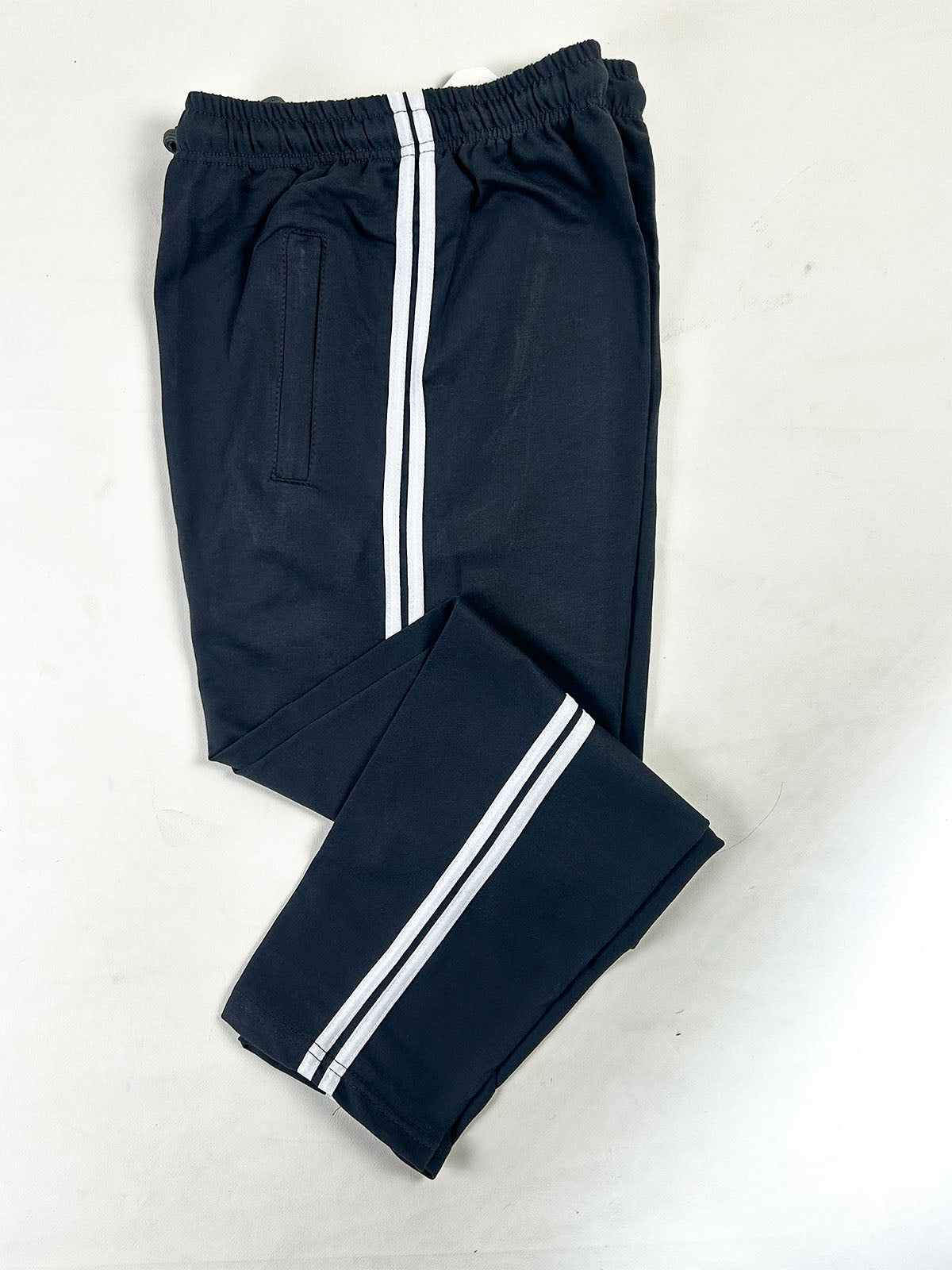 Black Double White Side Stripe Casual Trouser for Men MT247