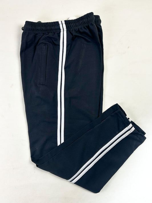 Black Double White Side Stripe Casual Trouser for Men MT247