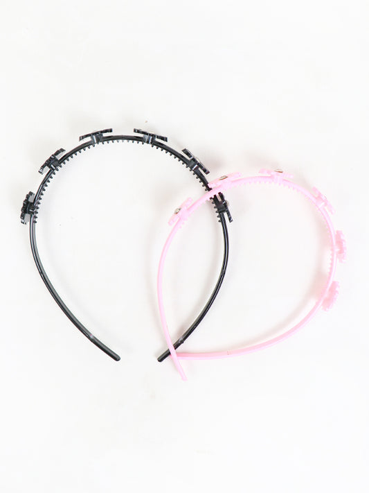 Pack Of 2 Plastic Hair Band 01 - Multicolor