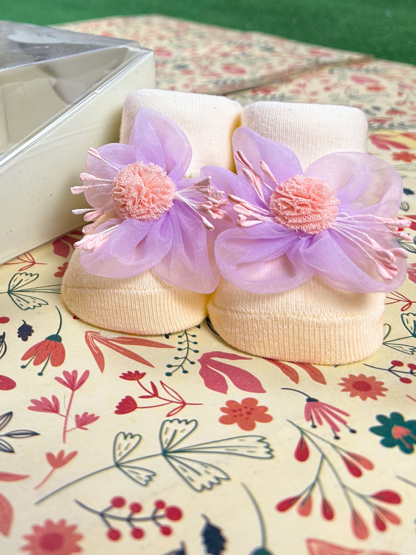 Floral Booties For Newborn NB17