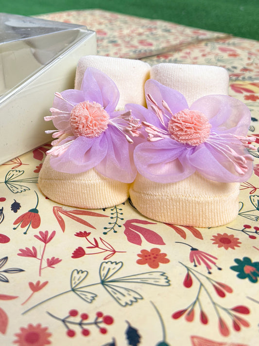 Floral Booties For Newborn NB17