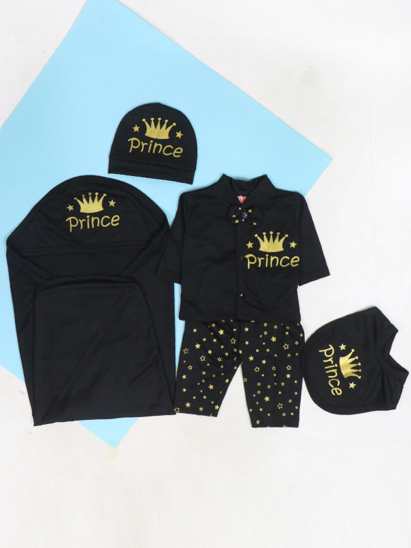 NBGS23 Newborn Pack of 5 Gift Set 0Mth - 3Mth Black