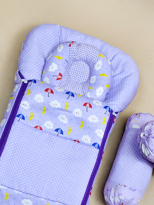 4Pcs Light Purple Sleeping Bag For Newborn/Baby Carry Nest NBSB10